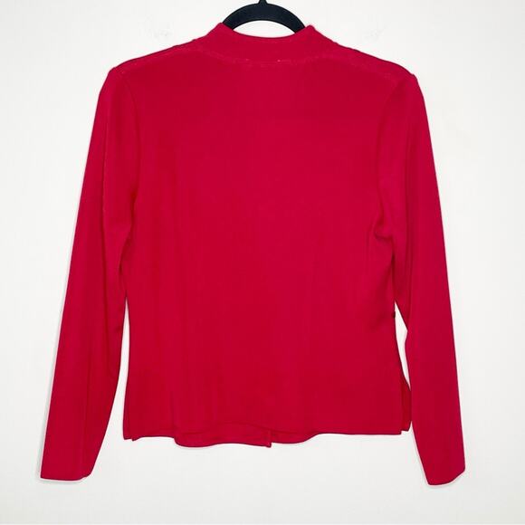 EXCLUSIVELY MISOOK red button up knit blazer cardigan sweater size xs petite - Picture 3 of 6